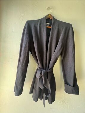 Lands' End Black Belted Cardigan - Size L